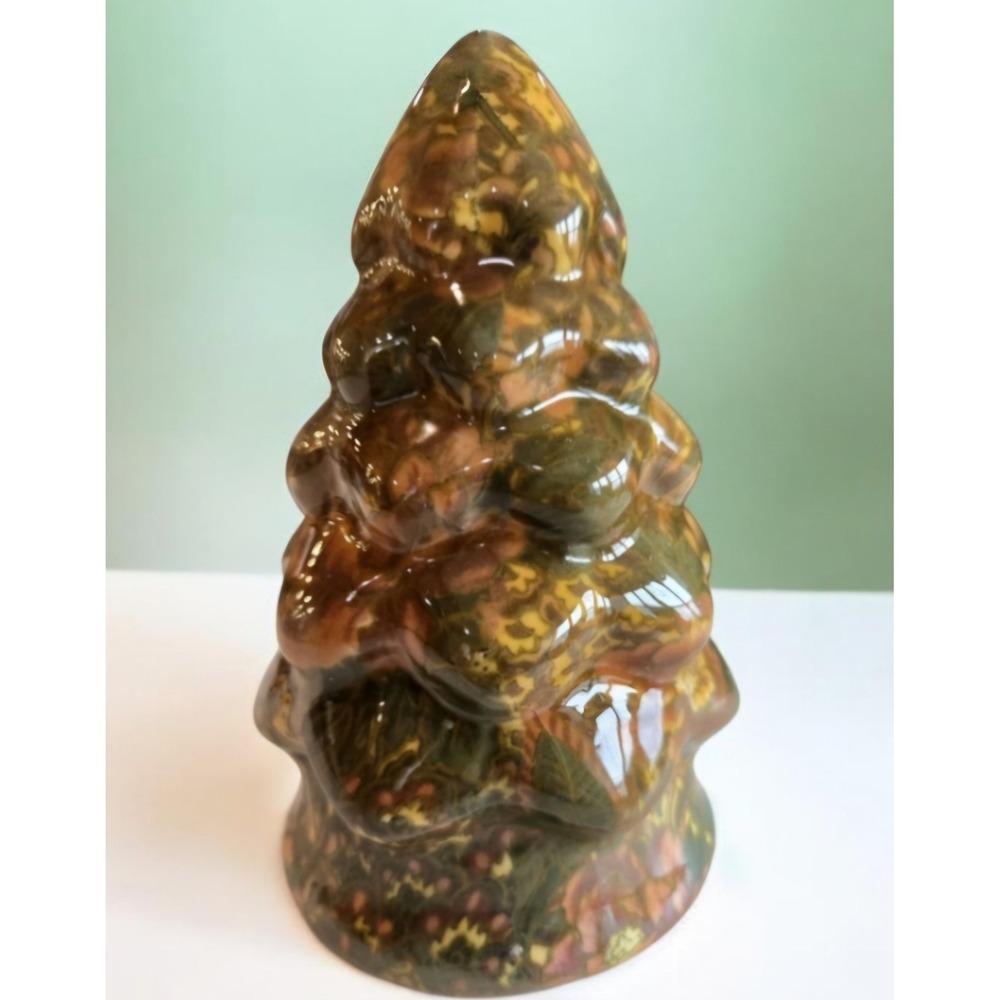 Vintage 1994 Patricia Reach Enesco Decoupage Ceramic Christmas Tree Figurine 8.5